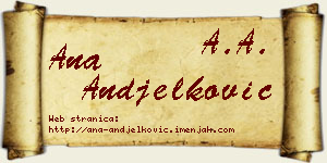 Ana Anđelković vizit kartica